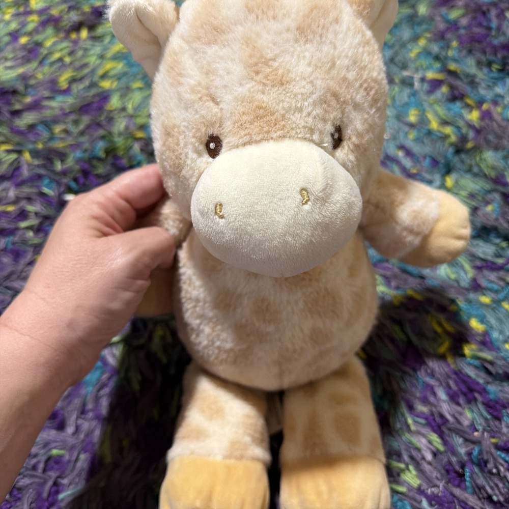 Kelly Baby Kelly Toy 12" Cuddle Giraffe Rattle Plush Crinkle Ears Unisex Beige - Picture 8 of 12